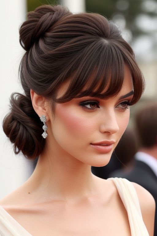 Vintage-Inspired Hollywood Waves with Curtain Bangs